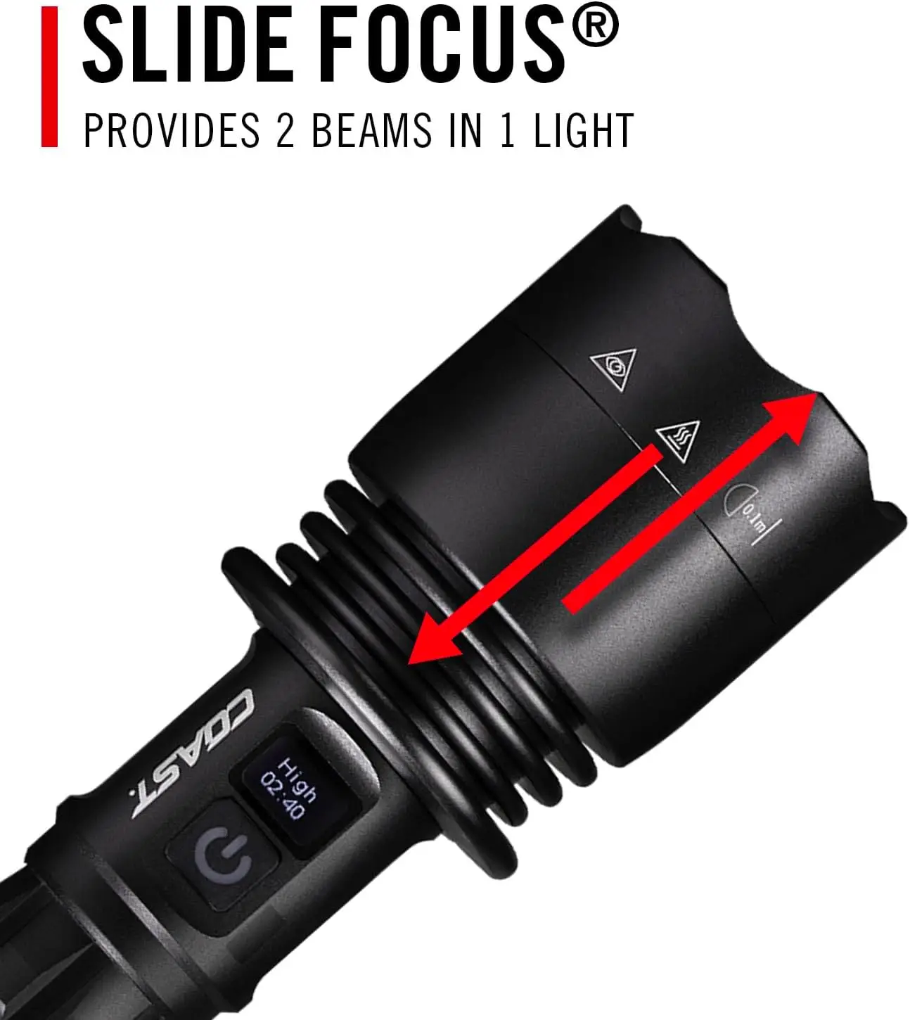 كوست XP40R 8000 لومن مصباح يدوي LED ثنائي الطاقة قابل لإعادة الشحن مع POWERiQ ™   شاشة في الوقت الحقيقي، 5 أوضاع إضاءة، Ultra View Flood B