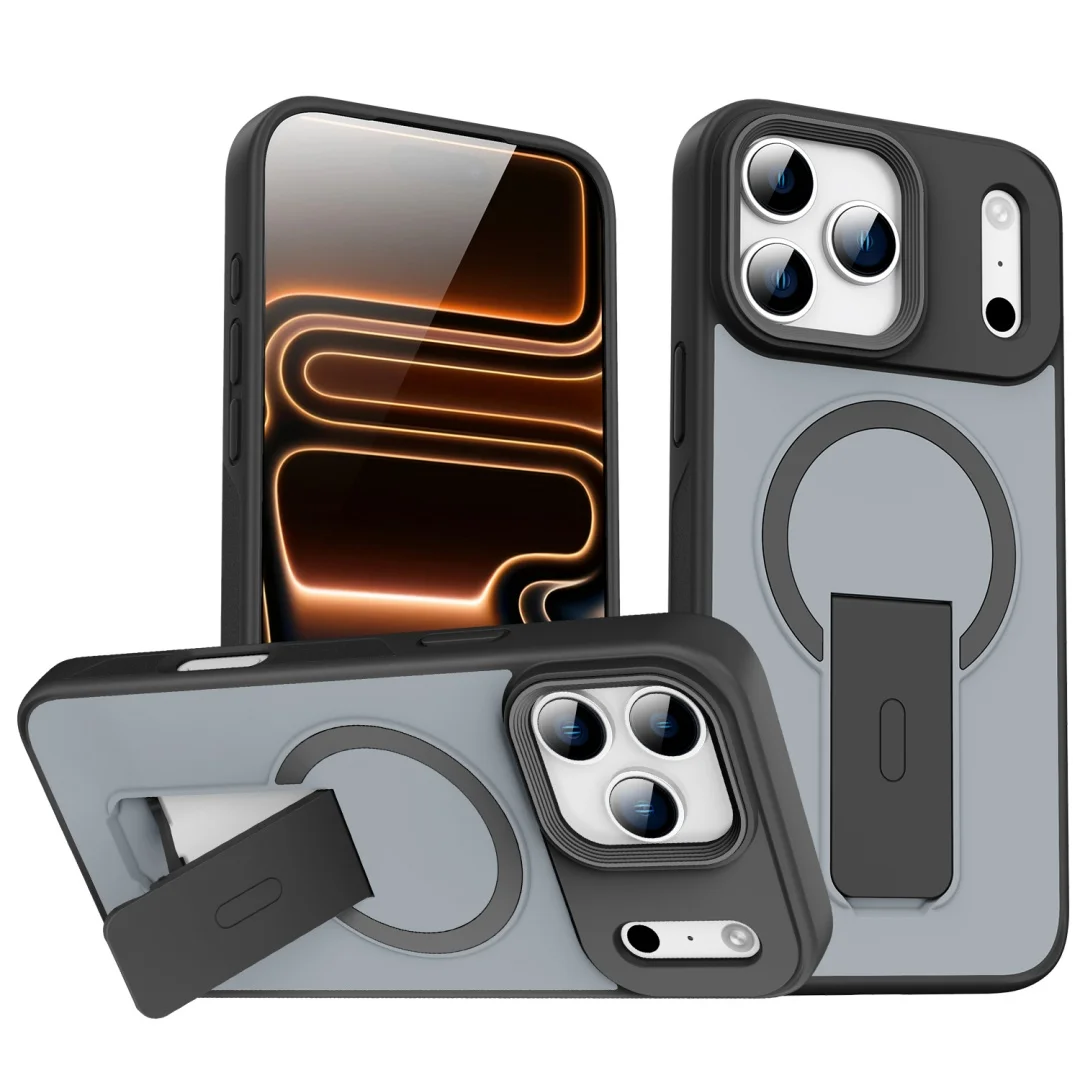 Magnetische Faltbare Handyhülle mit Ständer für iPhone 17 Air 16 E 13 11 12 14 15 Pro Max Plus, Kompatibel mit MagSafe und Kabelloser Ladung