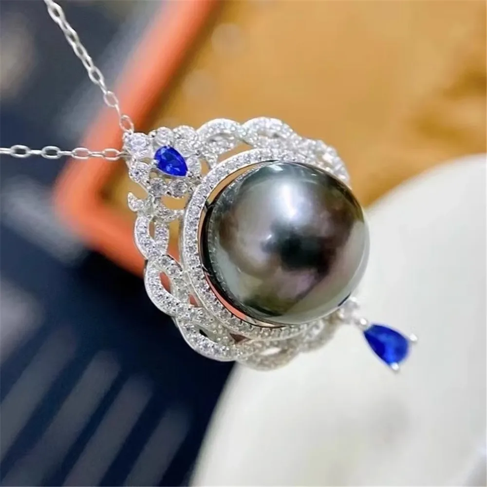 DIY Pearl Accessories 18K Bag Gold Copper Thick Gold Plated Court Style Full Zircon Pendant Work in Progress Gold Silver