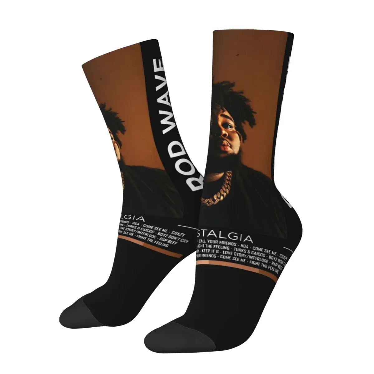 Casual Rod Wave Nostalgia Tour 2024 Theme Design Sports Socks Accessories All Seasons Hip Hop Cute Crew Socks Breathable