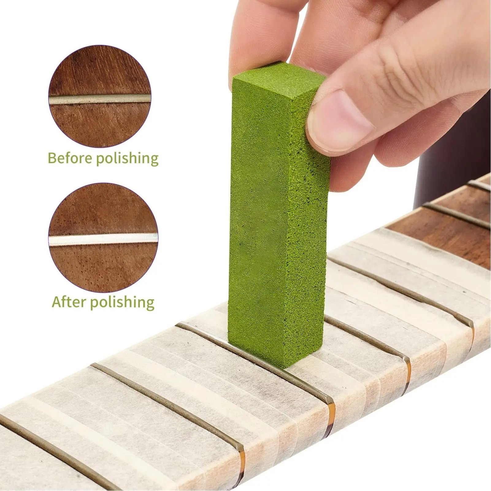5Pcs Guitar Fret String Eraser 180 400 1000 1500 2000 Grit Fret Polishing Rubber Blocks for Basses Ukuleles Mandolins