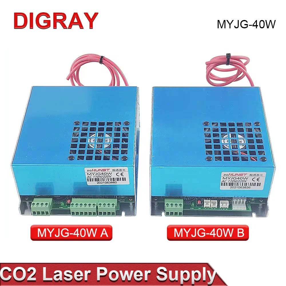 DIGRAY MYJG-40W CO2 Laser Power Supply 110V/220V Laser Generator For 40W Laser Engraving Machine