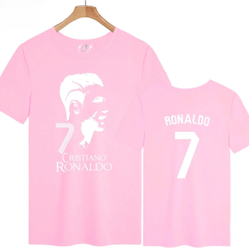 “CR7” Short-sleeved Cotton T-shirt For Men\'s And Women\'s Football Fans Clothes Half-sleeved Summer Oversize High Quality