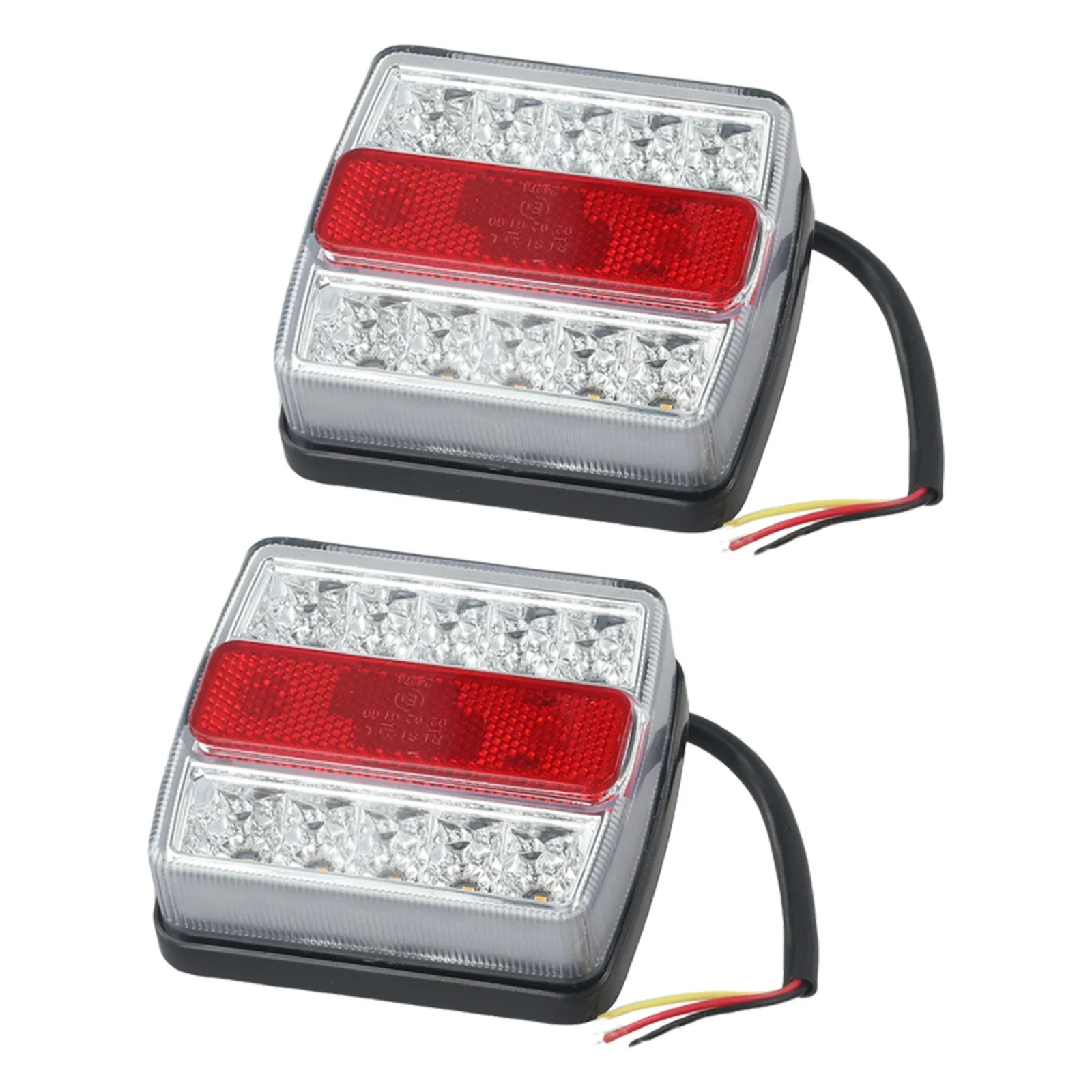 2Pcs Rear LED Submersible Trailer Tail Lights Kit Boat MarkersTruck Waterproof 12V 15LED Campers Trailers Taillights
