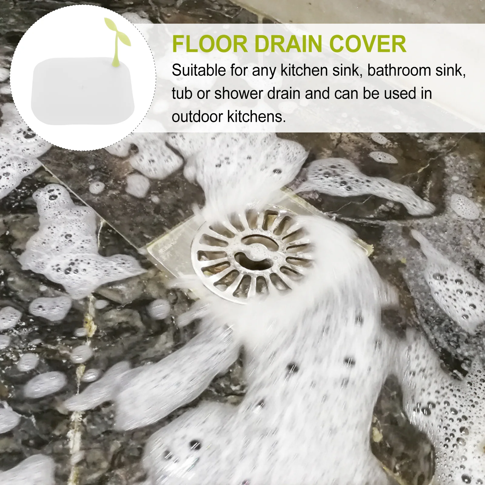 

2pcs Silicone Cover Floor Drain Pad For Kitchen Bathroom Sealed Anti-Clogging Filter Trap Odor Proof Cockroach Resistant Drain