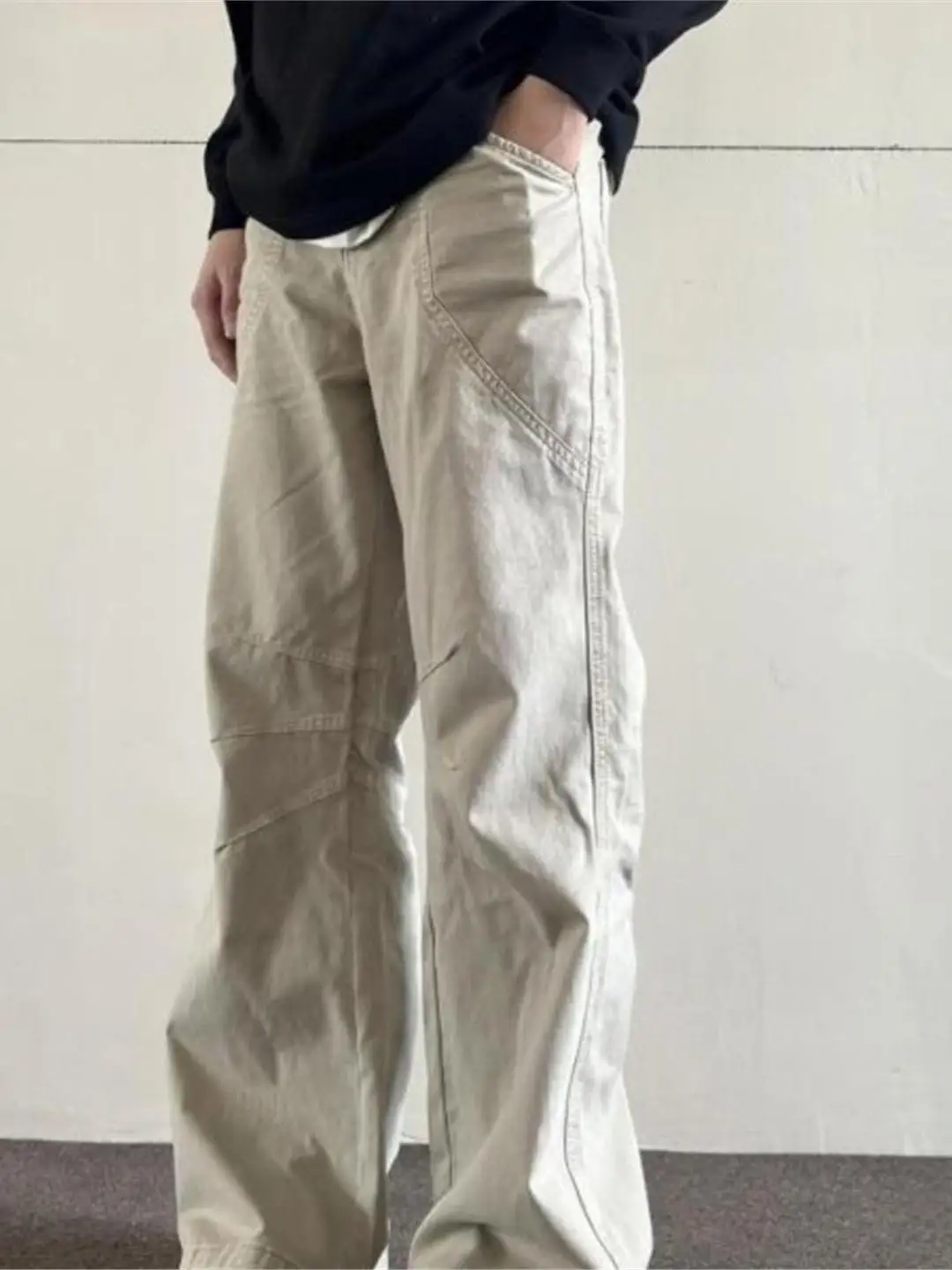 

American Retro Waed Cleanfit Casual Workwear Jeans Men's Loose Straight Cut Versatile Casual Pants Straight Leg Fit