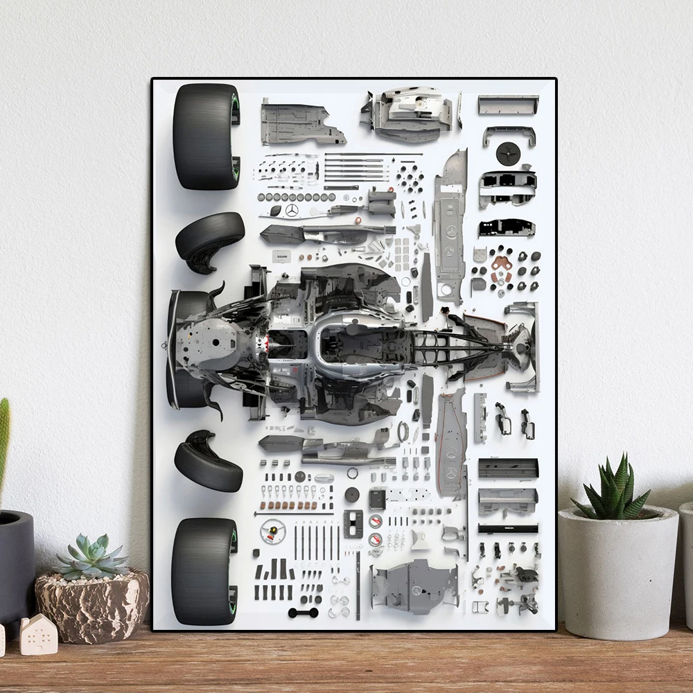 Super Formula Grand Prix Racing Parts Poster Abstract Race Car Championship Canvas Painting Norris Wall Art Room Home Decor Gift