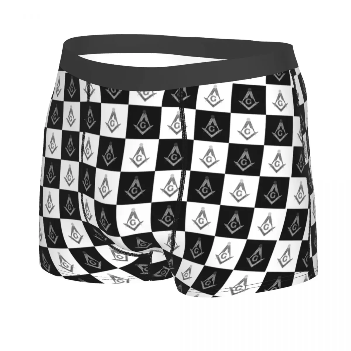 Custom Freemason Checkered Pattern Underwear Men Breathable Mason Masonic Boxer Briefs Shorts Panties Soft Underpants For Homme