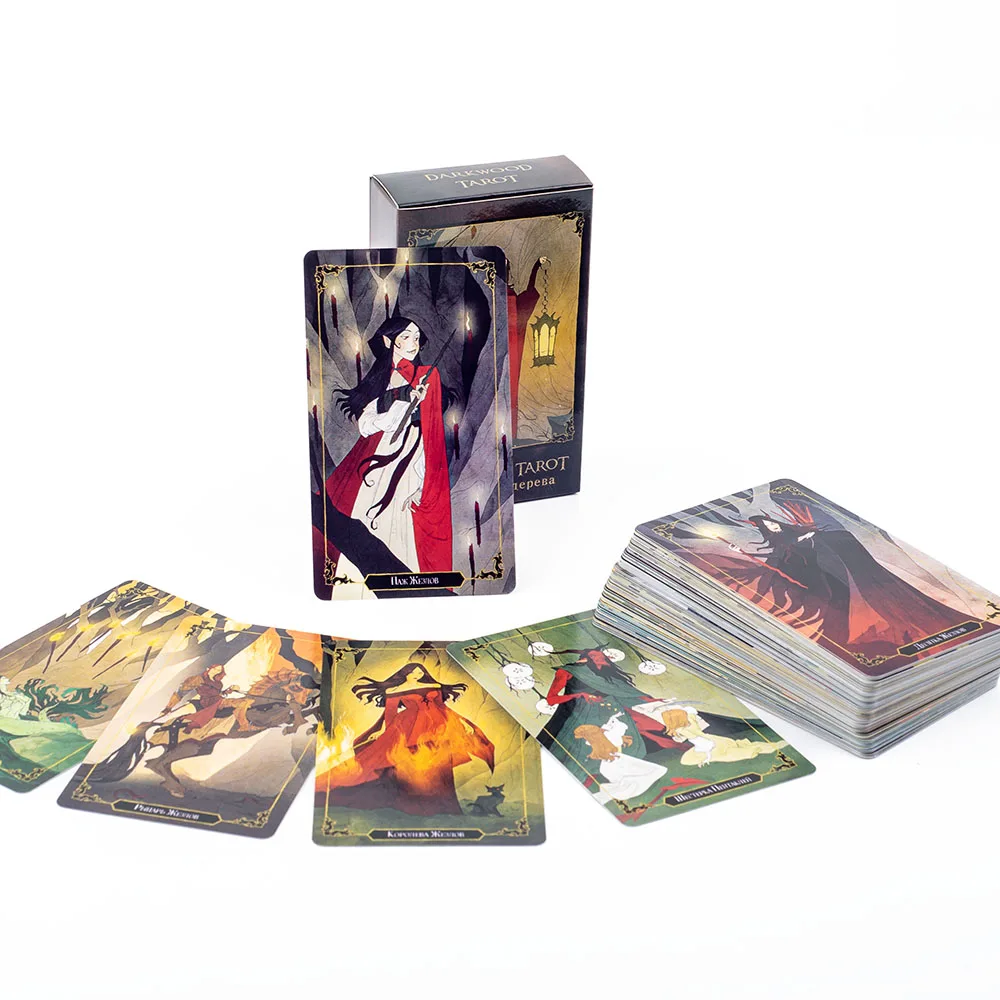 

Darkwood Tarot таро темного дерева 78Pcs Russian Visions Tarot Leisure Entertainment Game Card Family Gathering Divination Deck