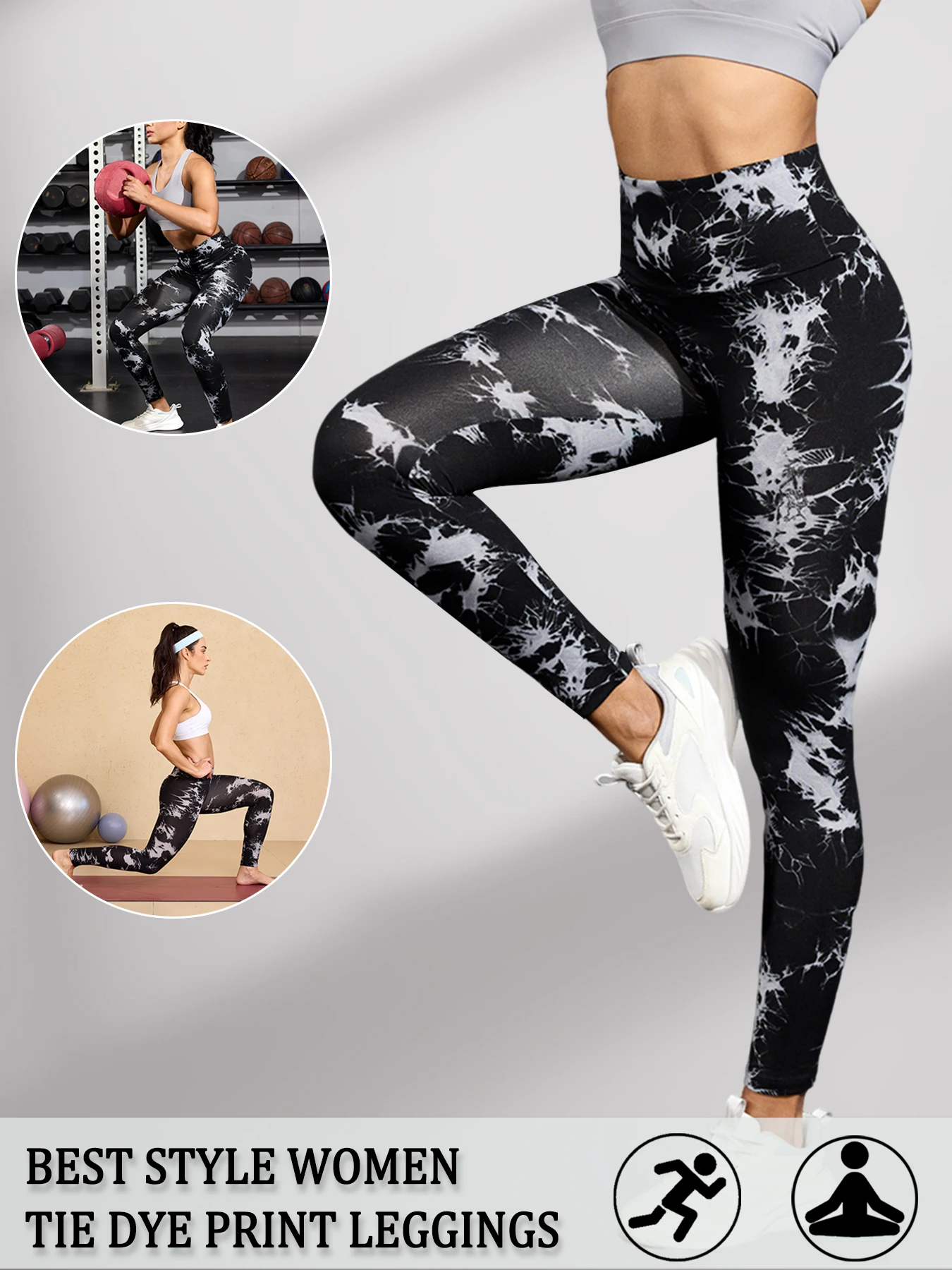 

Super Soft High Waisted Tie Dye Leggings for Women Yoga Running Gym No See Through Workout Athletic Tights Push Up Gym Fitness