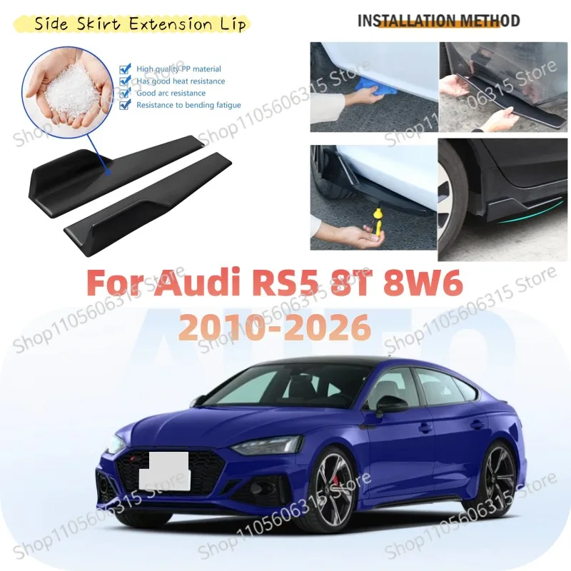 48cm Rear Bumper Splitter Apron Spoiler Side Skirt Extension Lip For Audi RS5 8T 8W6 2010-2026 Car Styling Accessories