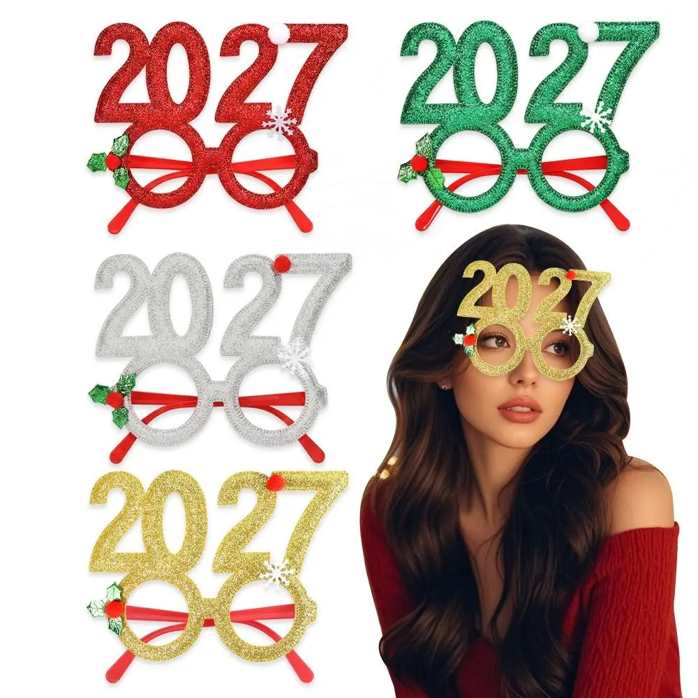Sparkling Christmas Decoration Eyeglass Frame 2027 Digital Christmas Themed Photography Frame Prop Dress Up Prop Christmas Party