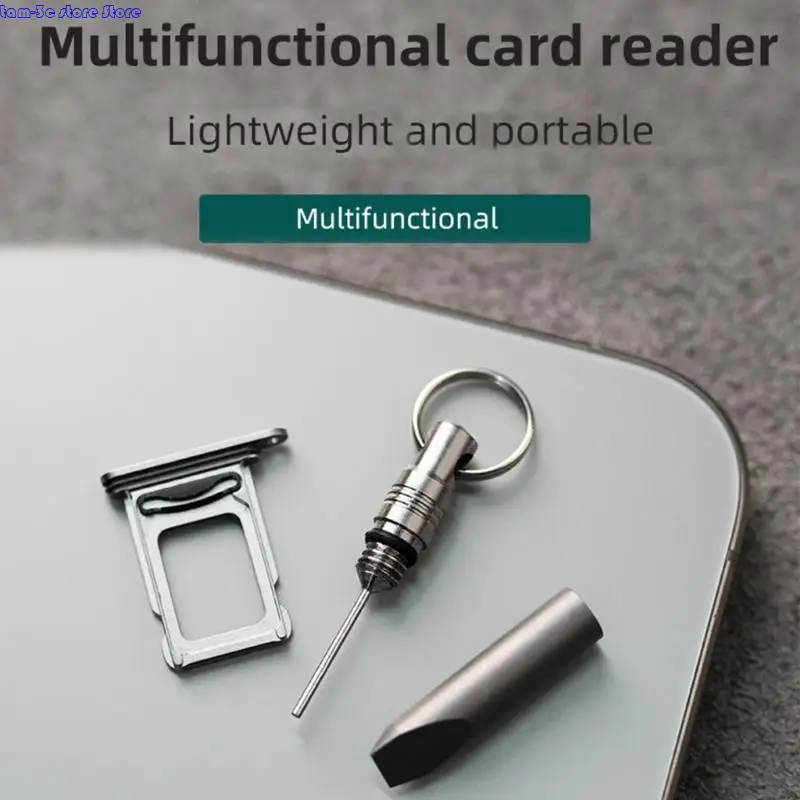 

D0UA Card Removal Needle Phone Card Needle Outdoor Tool Needle Opener With Keyring