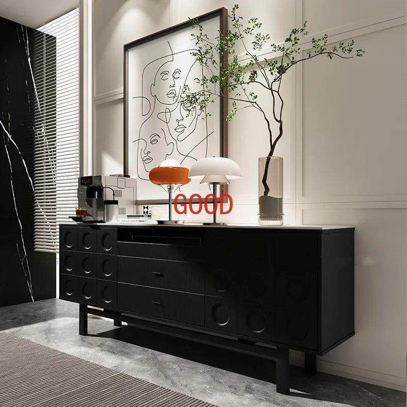 

Декоративный шкаф в стиле ретро из твердой древесины для обеденной боковой стены, роскошный шкаф-ведро среднего и короткого размера