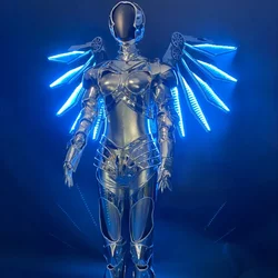 New Original Technology Luminous Future Female Warrior Gogo Performance Costume LED Machinery Clothing Stage DJ Bar Cosplay Suit