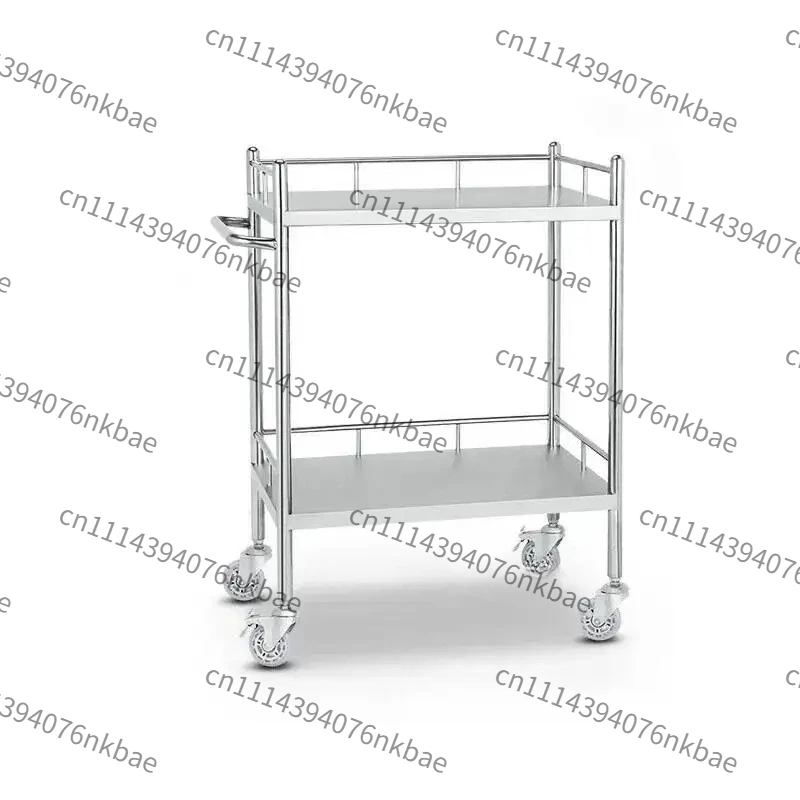 Thickened Stainless Steel Surgical Instrument Trolley, Nurse Dressing Cart, Mobile Medical Beauty Small Trolley Rack