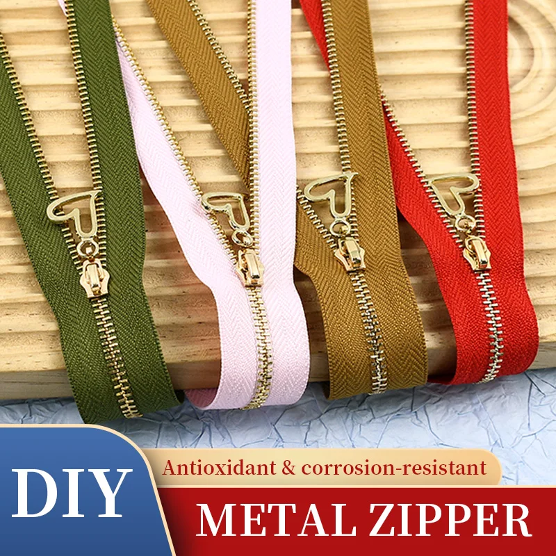 

Meetee 10Pcs 3# Metal Zip+Zippers Puller 15-70cm Close/Open End Zips Clothing Sewing Zipper Repair Kit DIY Garment Accessories