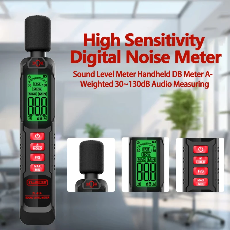 Digital Noise Meter Sound Level Meter Handheld DB Meter A-Weighted 30~130dB Audio Measuring Instrument Decibel Monitor