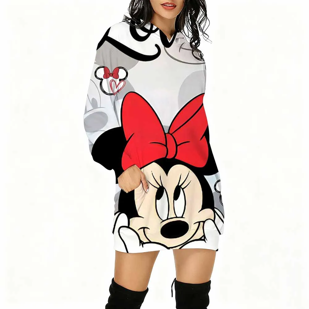 

Disney Mickey Mouse Printed Women's Hoodie Set Street Hip Hop Clothing Casual Women's Spring and Autumn Hoodie dress Set