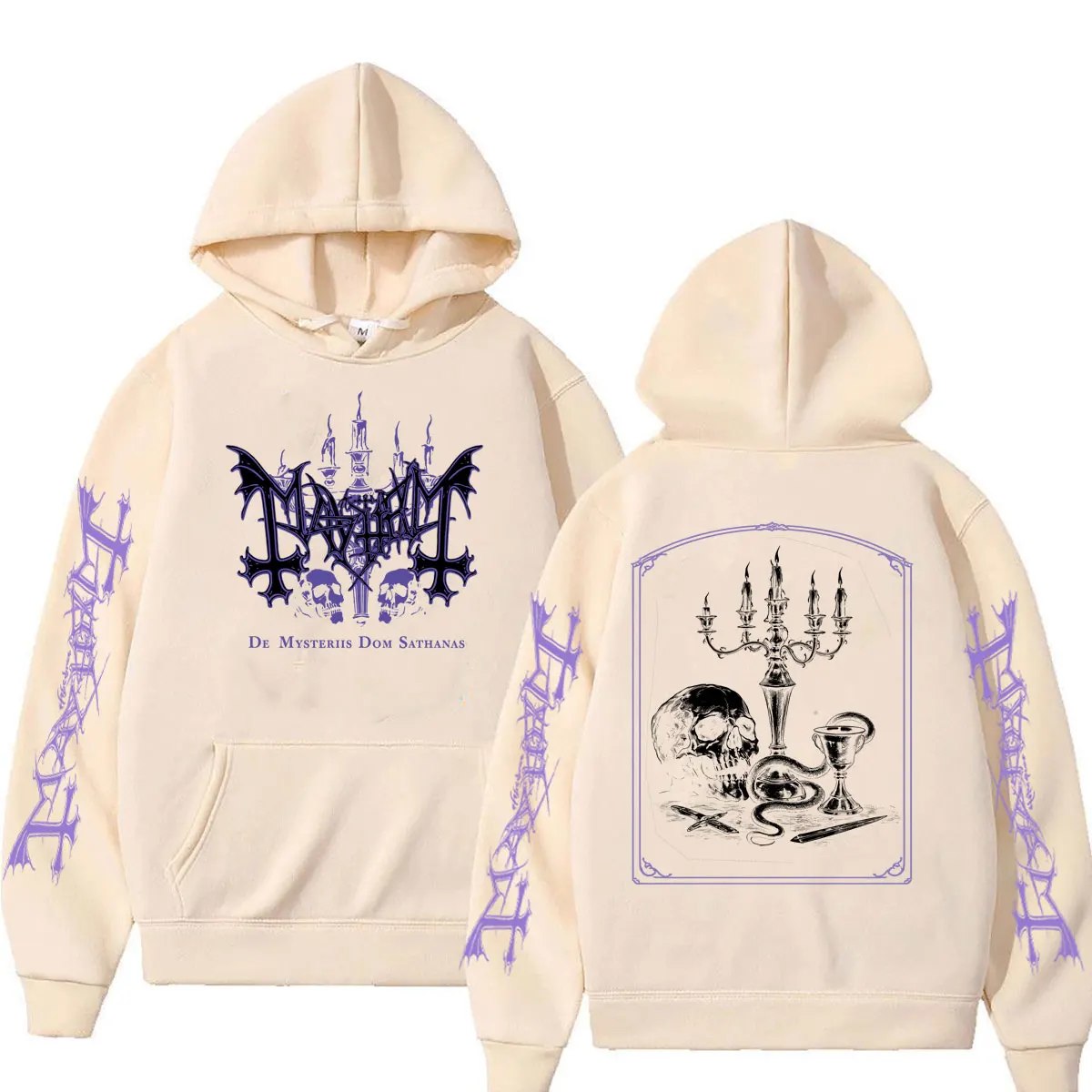 Rock Band Mayhem De Mysteriis Dom Sathanas Skelett Grafik Hoodie Herren Damen Death Black Metal Gothic Punk Hoodies Streetwear – Detail 7