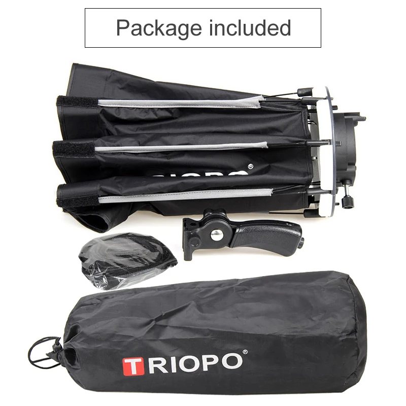 Triopo KS2-90cm Portable Speedlite Softbox w/ Honeycomb Grid Outdoor Flash Octagon Umbrella Soft Box for Canon Nikon Godox