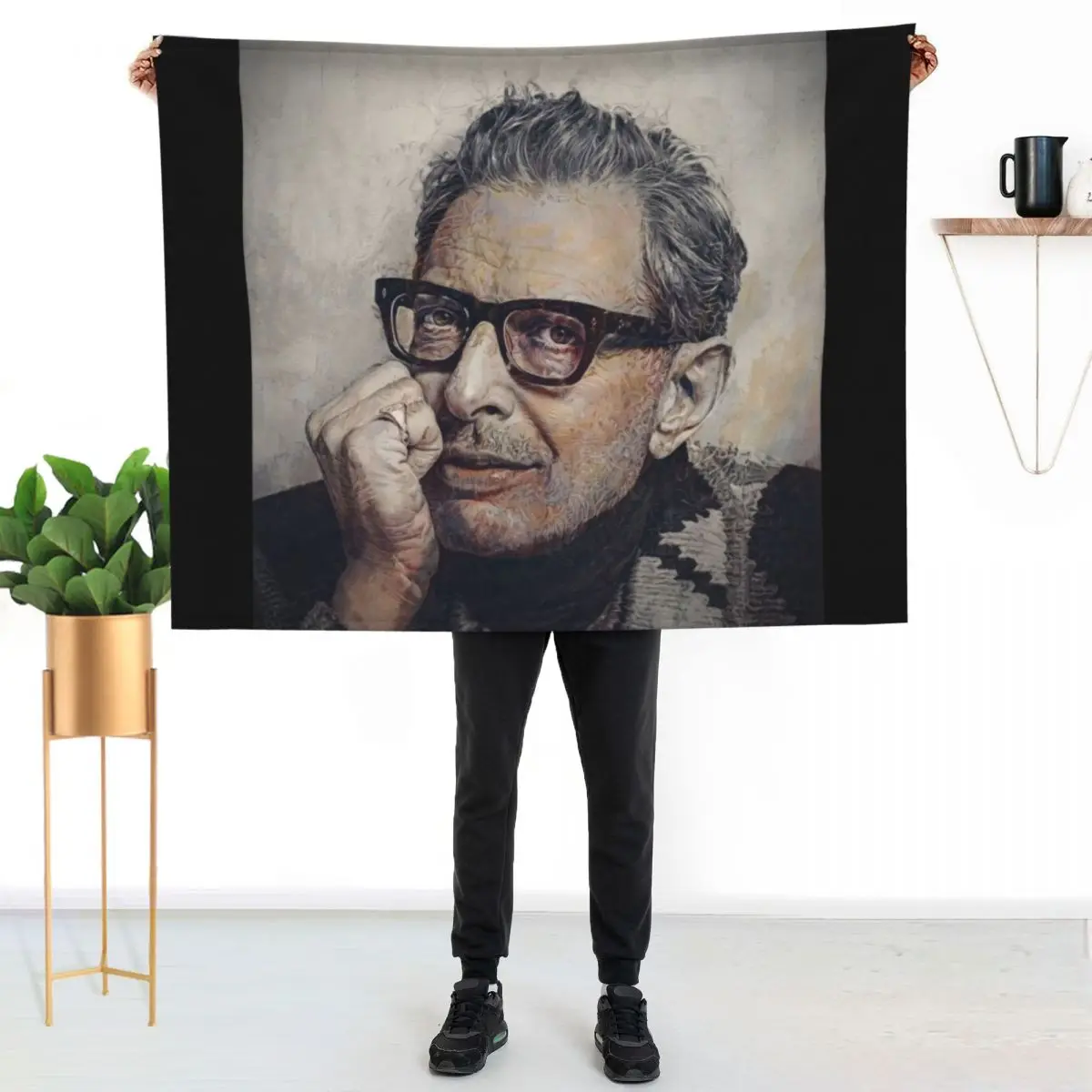 

Jeff Goldblum Illustration Throw Blanket Warm Cozy Throw Blanket for Living Room Couch