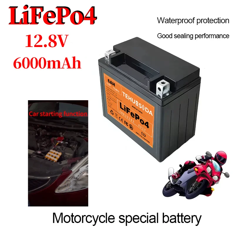 

12.8V 6Ah Lifepo4 Motorcycle Battery Is Suitable for Motorcycle Battery or Uninterruptible Power Supply Motorcycle Battery Box
