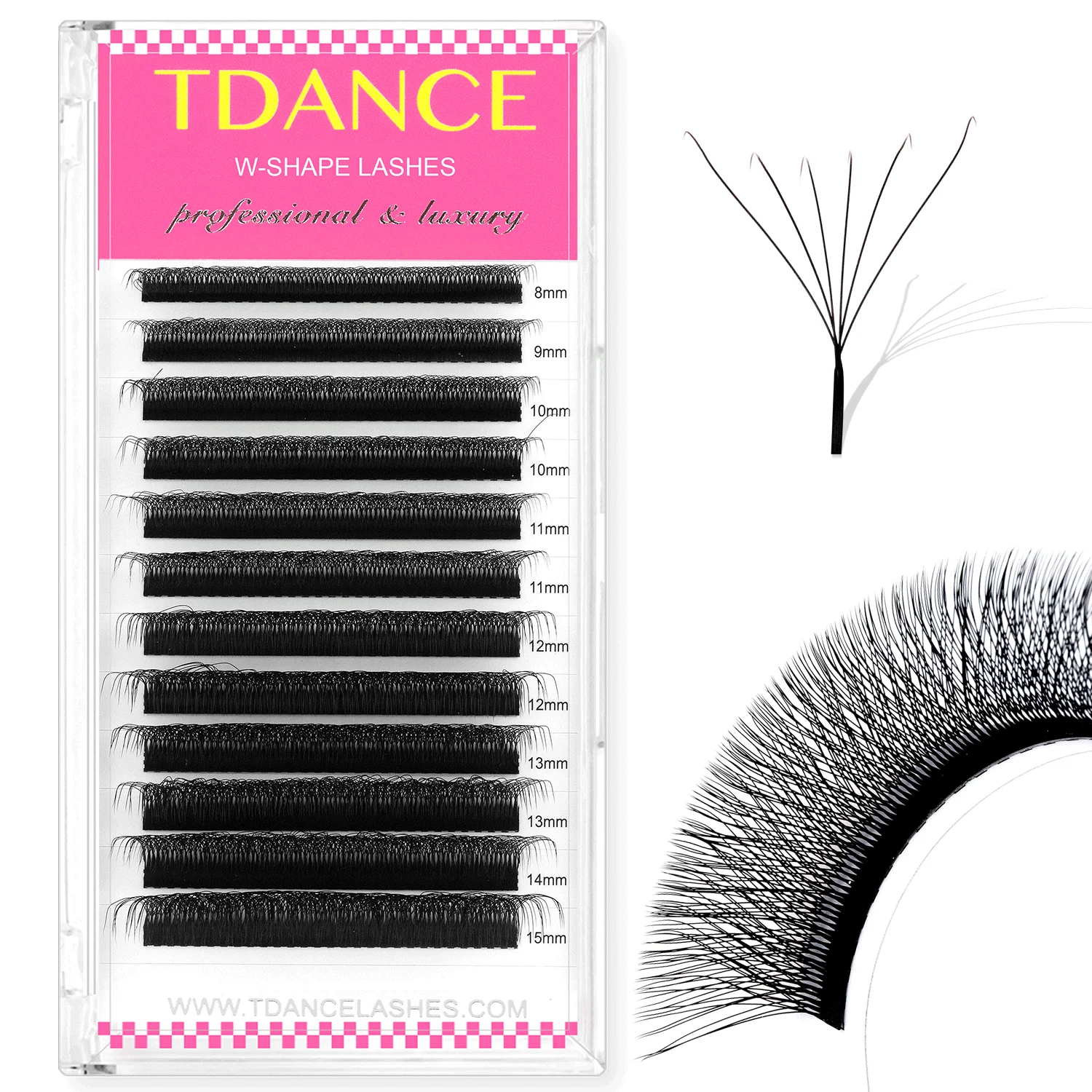 TDANCE 3D 4D 5D 6D Premade Fans Wimperverlenging W Stijl Faux Nertsen Natuurlijke Zachte Bloom Lash Automatische Bloei Volume Wimpers