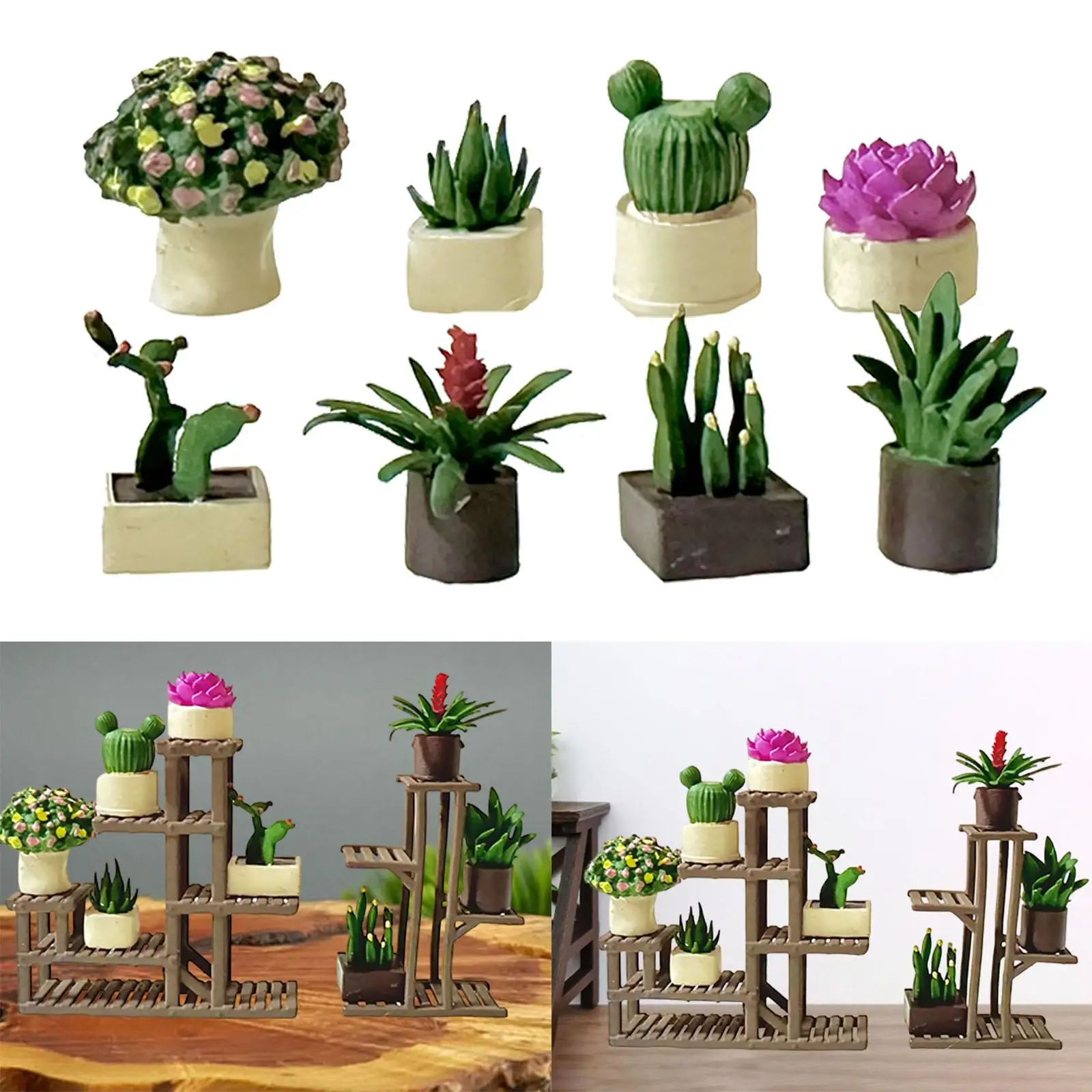 

1:64 Miniature Bonsai Plant Garden Dollhouse Potted Plants Flower Pot,Decorations
