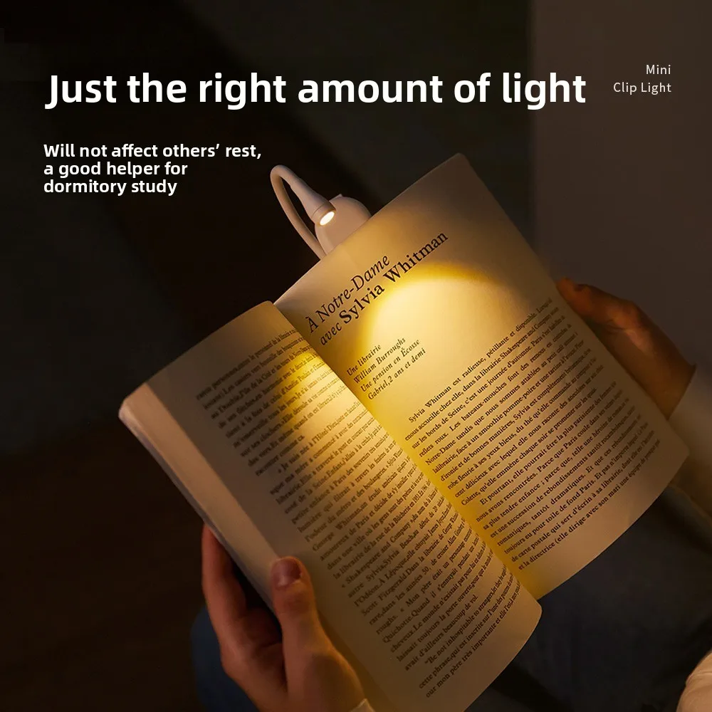 USB Rechargeable Mini LED Desk Lamp - Dimmable Clip-On Night Light for Reading Portable Dual-Use Creative Gift