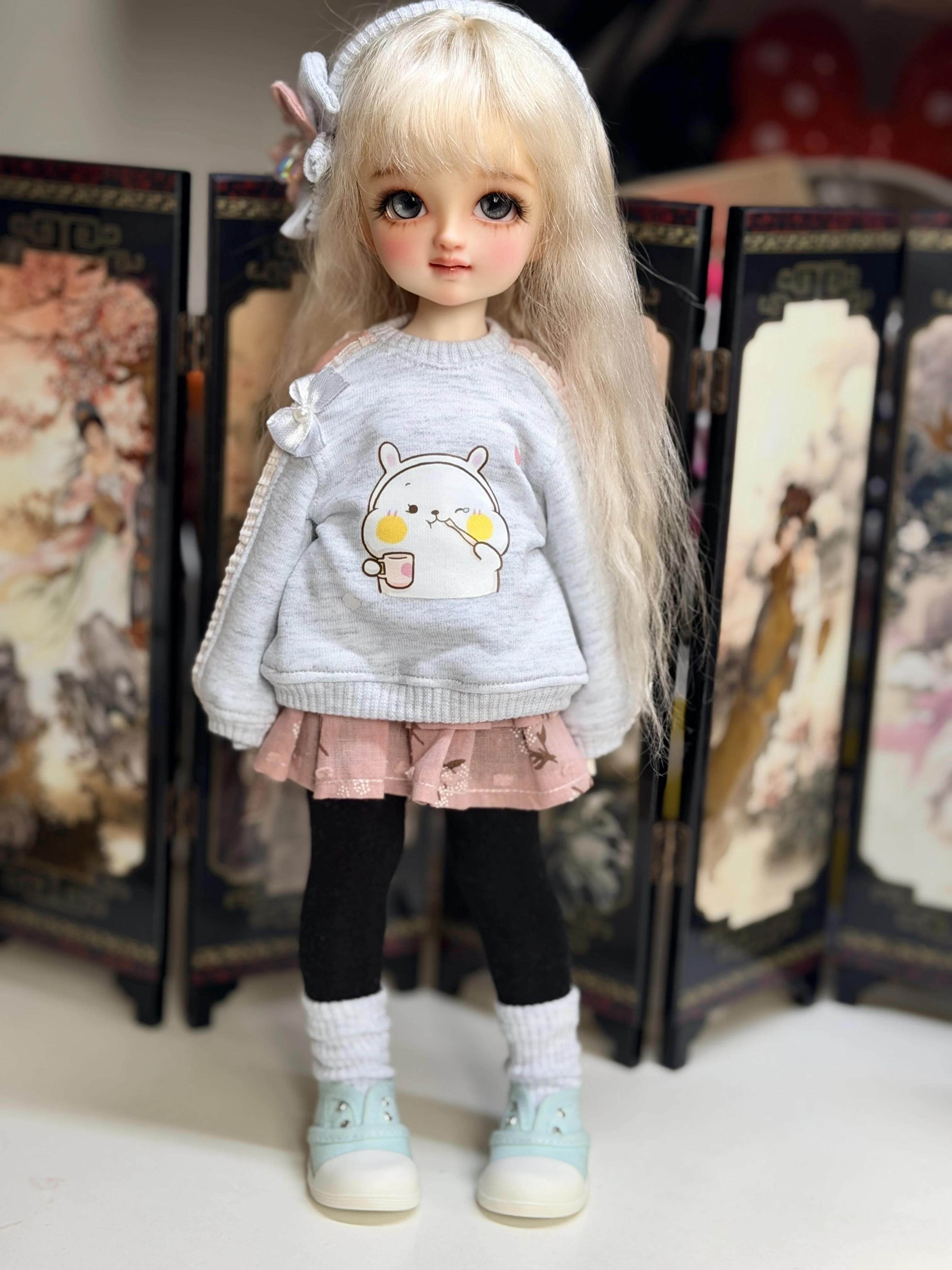 BJD doll clothes suitable for 1/4 1/5 1/6 size color block sweatshirt set clothes set doll accessories (5 points)