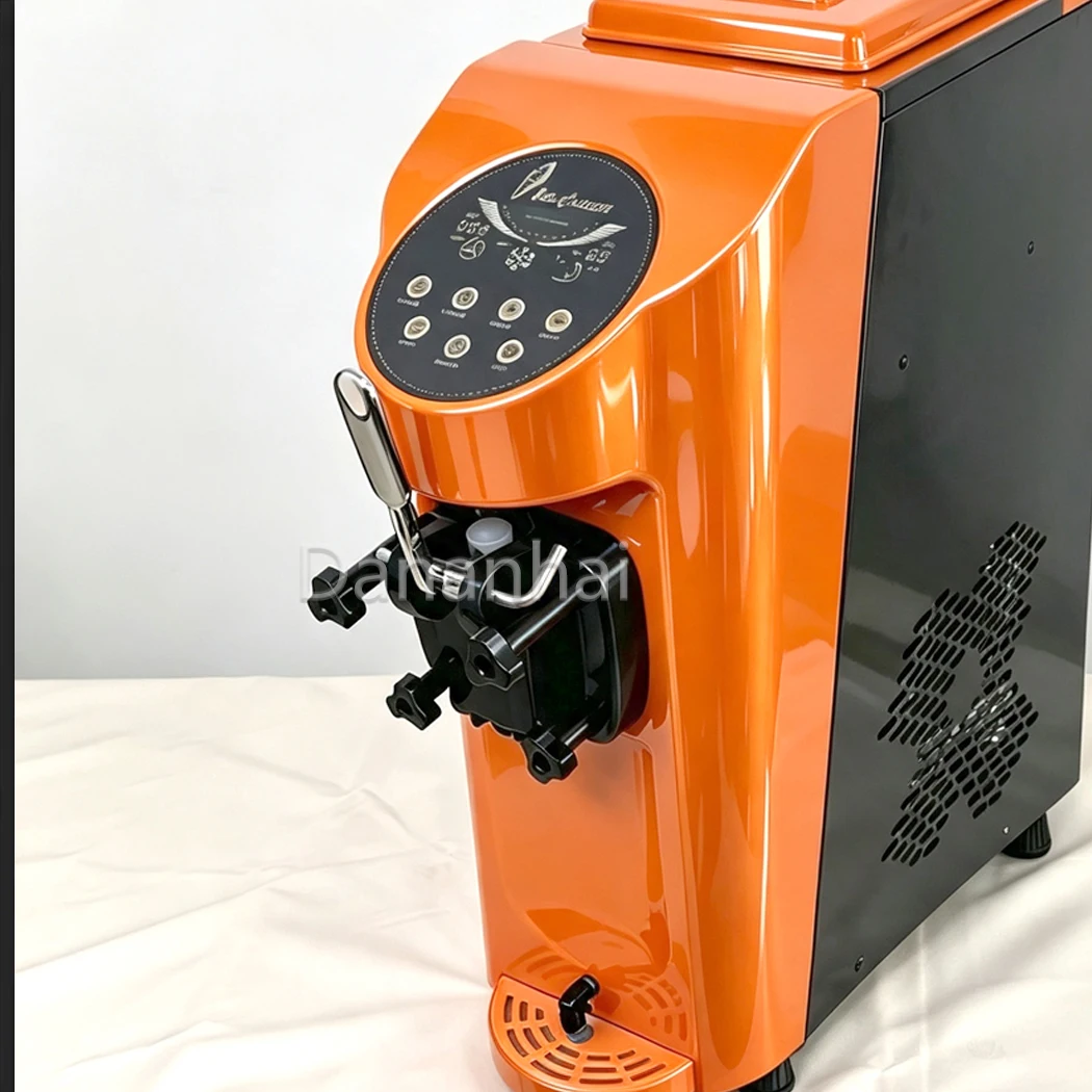 Commercial Single Head Soft Serve Ice Cream Machine 16L/H Output Desktop Ice Cream Making Machine For Snack Bar Cafe