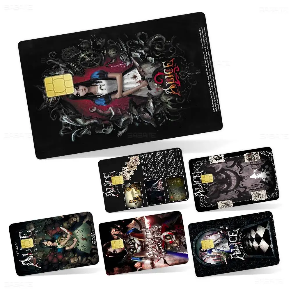 A-Alice M-Madness R-Returns 2024 Anime Cartoon Skin Stickers Film Tape Case for Big Credit Debit Card Front Side