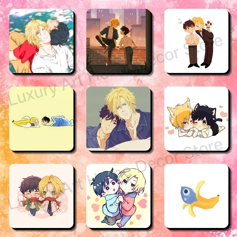 B-Banana F-Fish Ash Eiji Soft Magnetic Refrigerator Magnets Dimensions 75x75mm Personality Decorations Creative Gifts