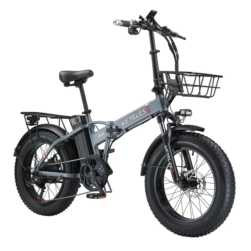 2024 KETELES KF6 20x4.0 inch Fat Tire Folding E-Bike 1000W Motor 18AH Battery Folding Electric Bike e bike folding city bicycles