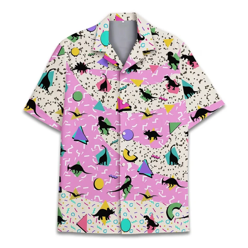 

Summer Animal Graphic 3D Hawaiian Shirt for Men Flower Print plus Size Beachwear Casual Long Sleeve Camisa