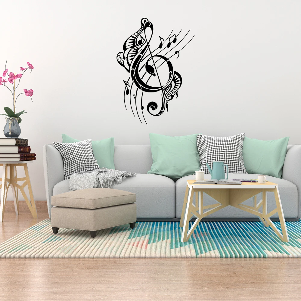 

1 pc Cartoon Beating notes Decal Removable Vinyl Mural Poster Kids Room Nature Decor