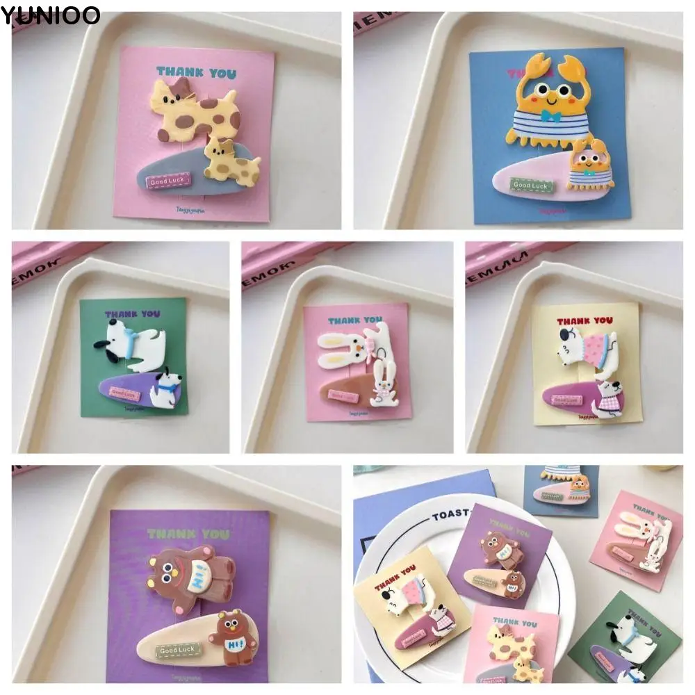 

Hair Accessories Kawaii Cartoon Mini Hair Clip Animal Korean Style Bear BB Clip Hairpin Duckbill Clip Cute Barrettes Set Makeup