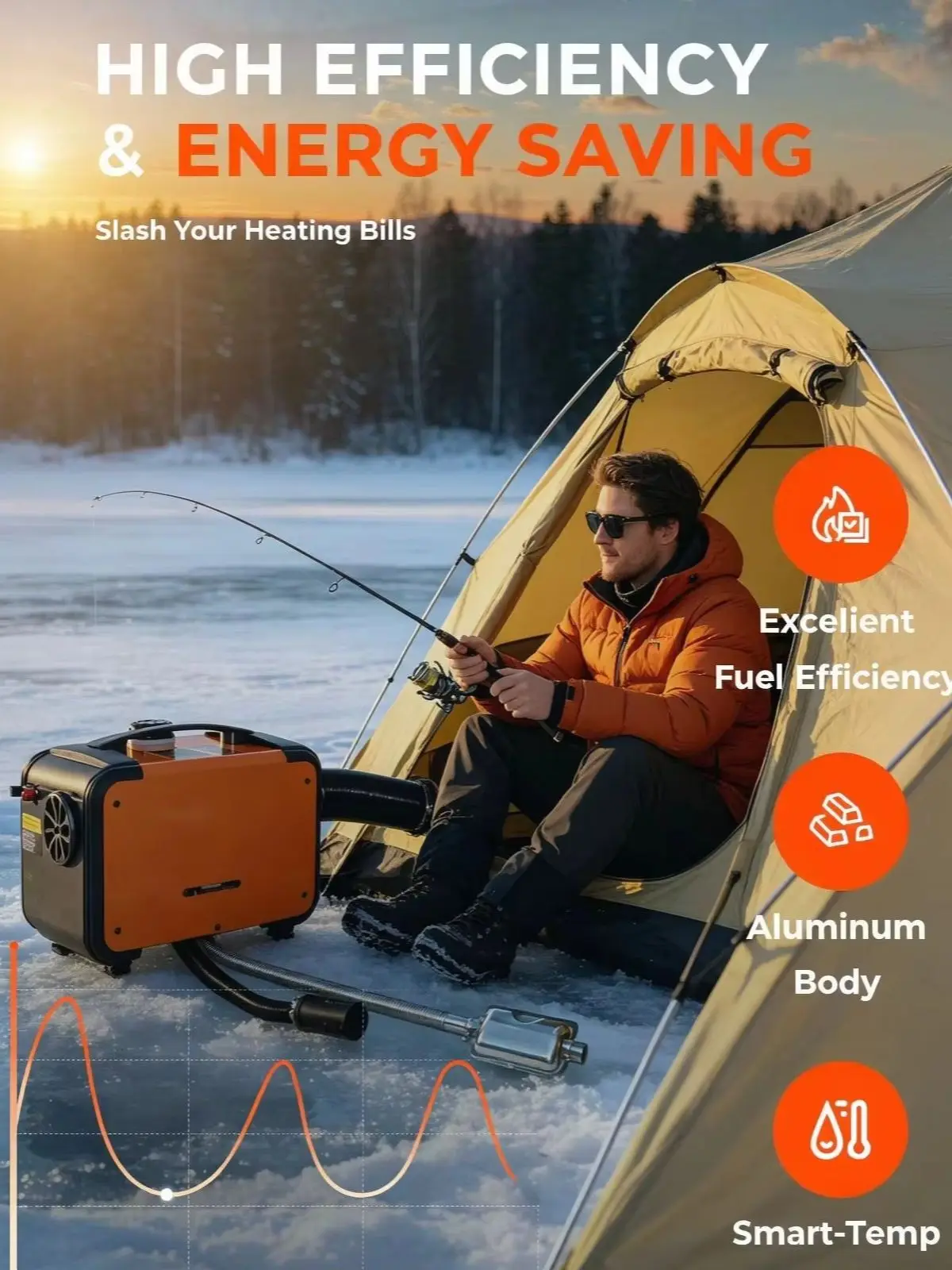Sunster 8KW 12V 24V Heizgerät für Auto Diesel-Luftheizung mit Geräuschreduzierer LCD-Schalter für Auto Anhänger LKW Diesel Standheizung