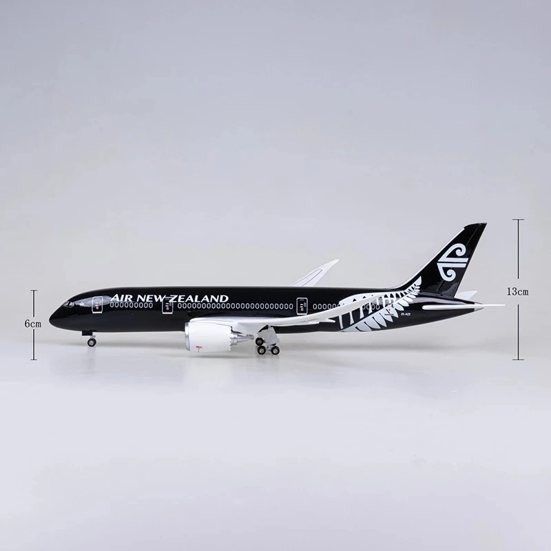 47 سنتيمتر نيوزيلندا B787 الطائرات الخطوط الجوية النيوزيلندية نموذج ث الضوء والعجلة الهبوط دييكاست الراتنج لعبة الطائرة