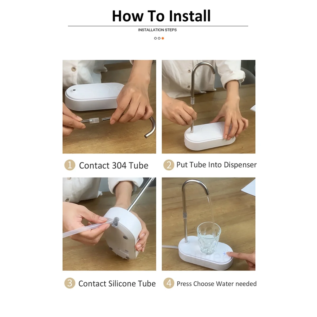 HOT Water Bottle Pump Desktop Electric Water Dispenser Type-C Charging Portable Automatic Desktop Water Pump White