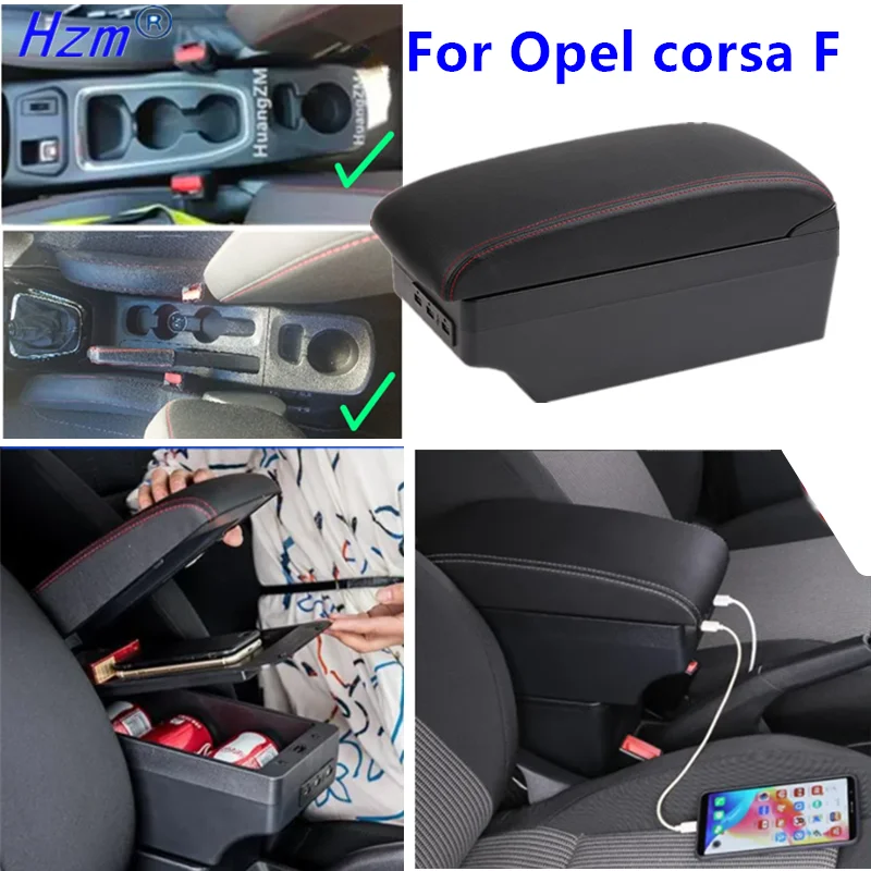 For Opel Corsa F Armrest Box For Opel Corsa 2019 2020 2021 2022 2023 2024 Car Armrest Box Dedicated Retrofit Car Accessories