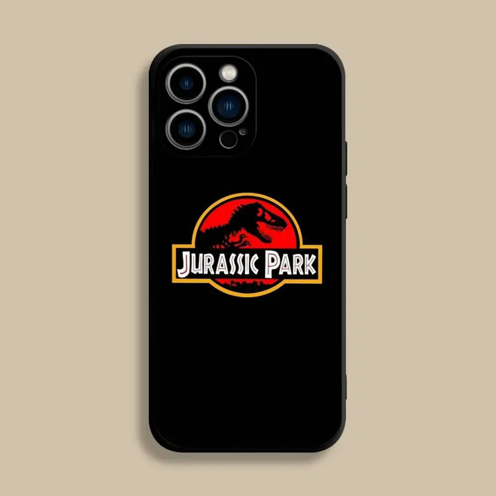 J-Jurassic P-Park W-World iPhoneケース iPhone 17,16,15,14,13,12,Pro,Max,Plus,E,SE4,Air,Mini対応 ブラック ソフトカバー