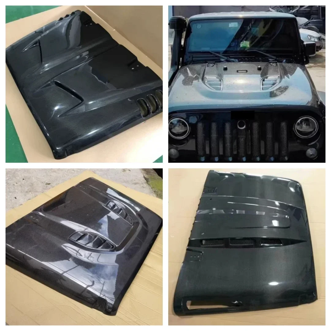 

body kit carbon fiber unpainted engine hood Assembly for Jeep Wrangler JK 2008-17 convert Auto Car Accessories