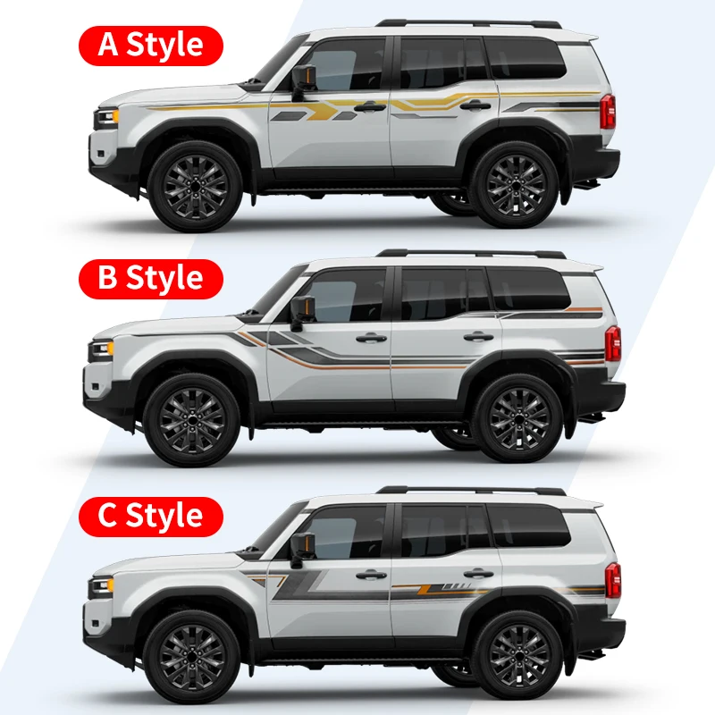 For 2024 2025 Toyota Land Cruiser 250 1958 Prado Exterior Upgrade Accessories LC250 Body Color Bar Stickers Waistline Pattern