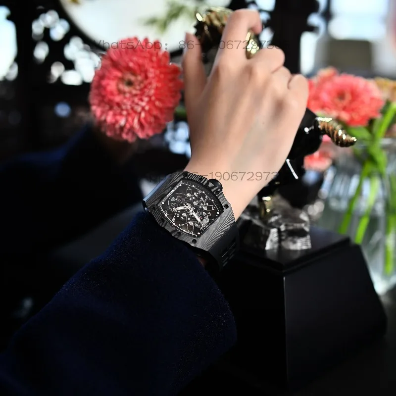 Men's Manual Tourbillon Watch Waterproof Luminous Hollow Watch
