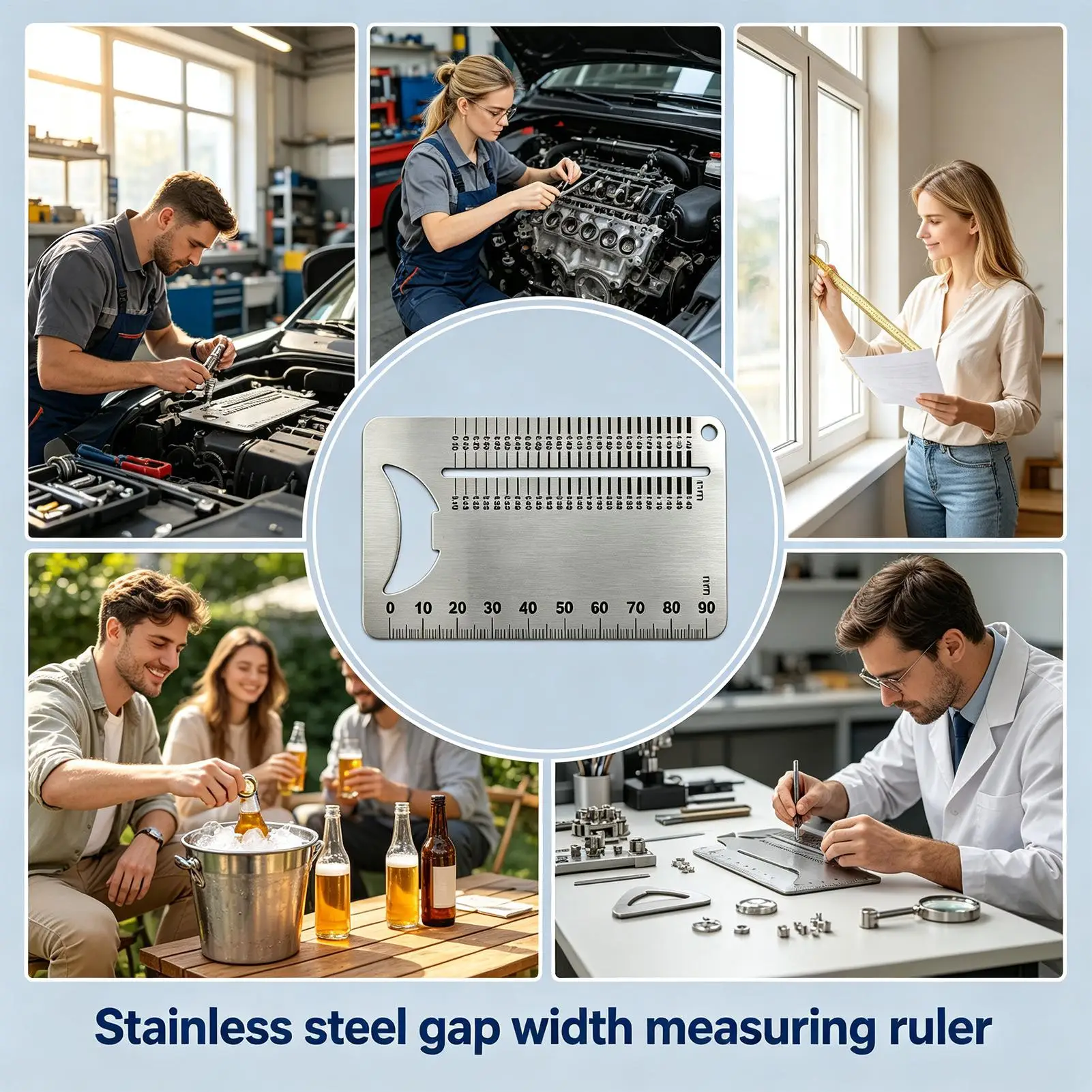 Gap Reference Measuring Card High-Strength Non-Slip Measurement Card Stainless Steel Gap Width Measuring Ruler For DIY Projects