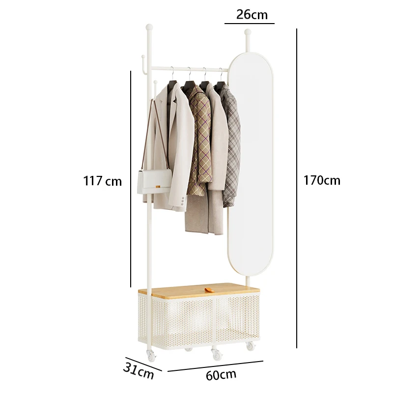 Shelf Clothes Bedroom Hanger Coats Clothing Rack Coat Racks Room Organizer Standing Floor Wall Pants Rack Para Ropa Living Home