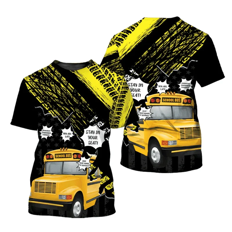 3D Print Bus Driver Cosplay Tee Shirts Summer Short Sleeve School Bus Printed T Shirt For Men Women Casual Oversized Tshirts