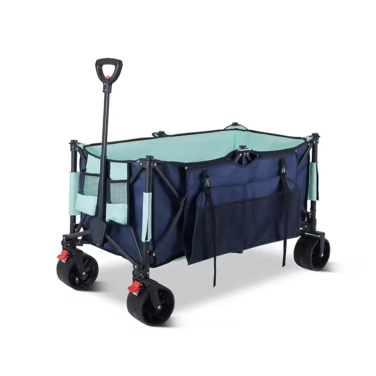 

Factory Design Heavy Folding Portable Luggage Transport Garden Beach Lawn Park Trail Wagon Camping Trolley Cart